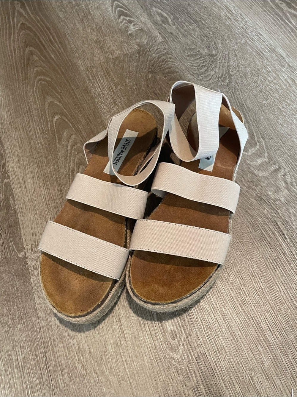 Steve Madden Cream Multi-Strap Espadrille Sandals